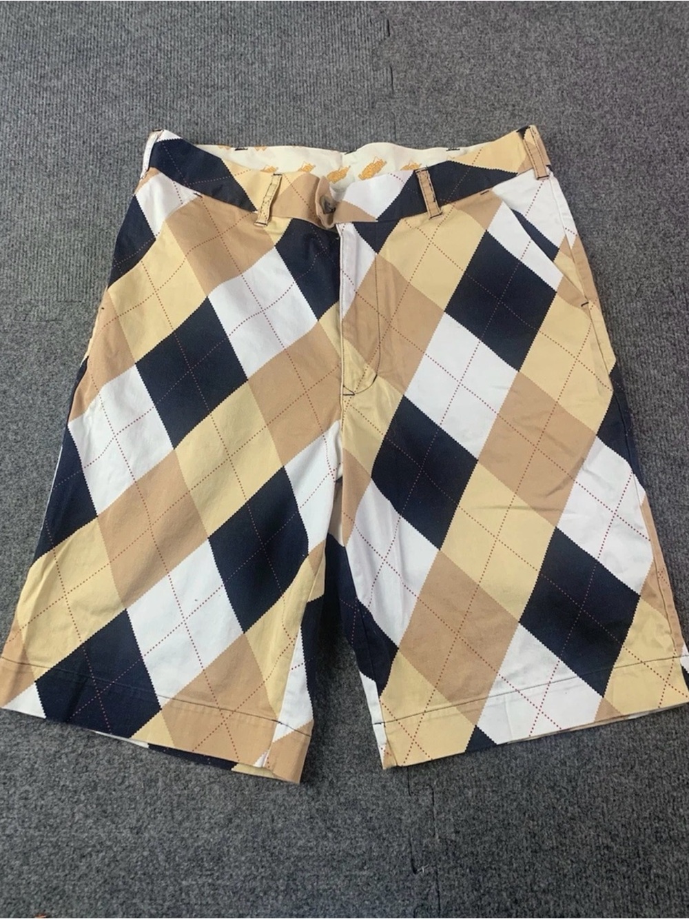 Loud Mouth Mens Flat Front Cotton Blend 10” Golf Shorts Size 34Multicolor